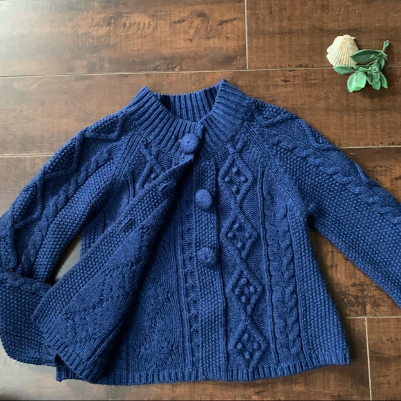 Mini Boden Cable Knit Cardigan Sweater 